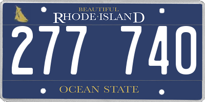 RI license plate 277740
