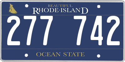RI license plate 277742