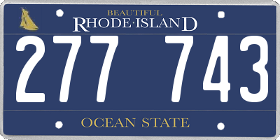 RI license plate 277743