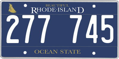 RI license plate 277745