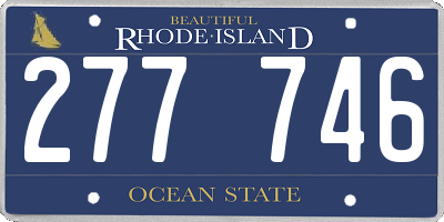 RI license plate 277746
