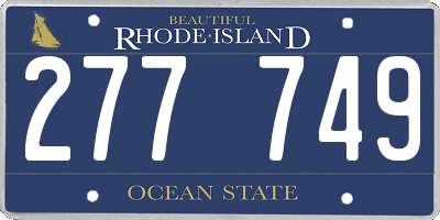 RI license plate 277749