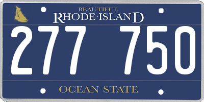 RI license plate 277750
