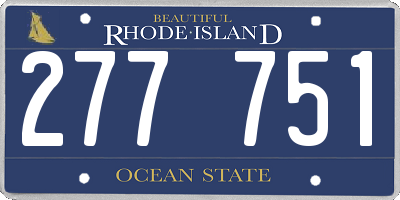 RI license plate 277751