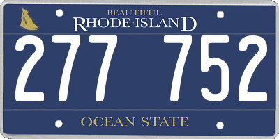 RI license plate 277752