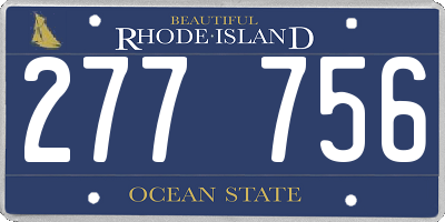 RI license plate 277756