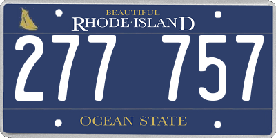RI license plate 277757
