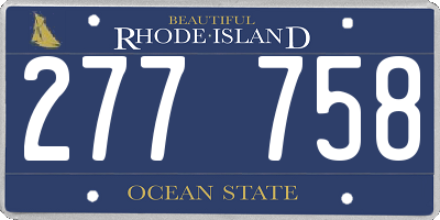 RI license plate 277758