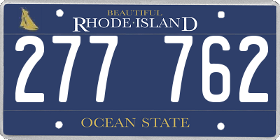 RI license plate 277762