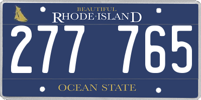 RI license plate 277765