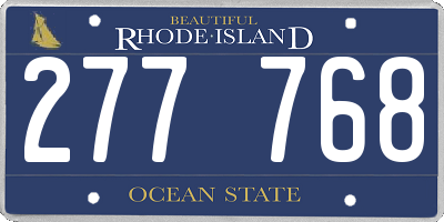 RI license plate 277768