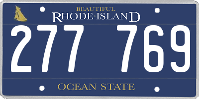 RI license plate 277769