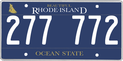 RI license plate 277772