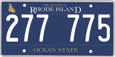 RI license plate 277775