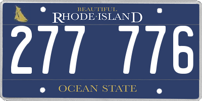 RI license plate 277776