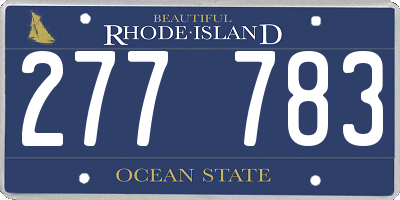 RI license plate 277783