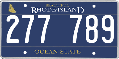 RI license plate 277789