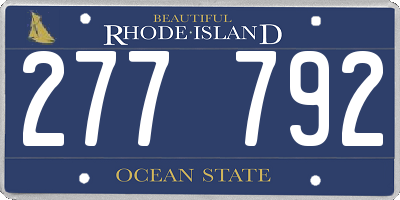 RI license plate 277792