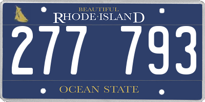 RI license plate 277793