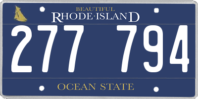 RI license plate 277794