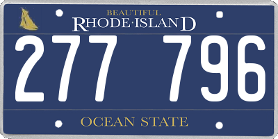 RI license plate 277796