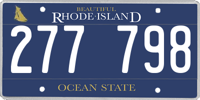 RI license plate 277798