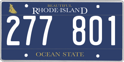 RI license plate 277801