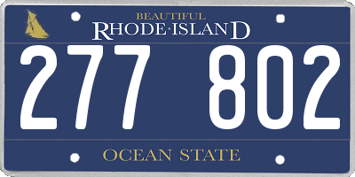 RI license plate 277802