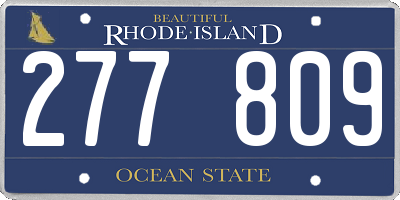 RI license plate 277809