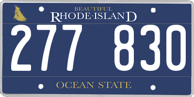 RI license plate 277830