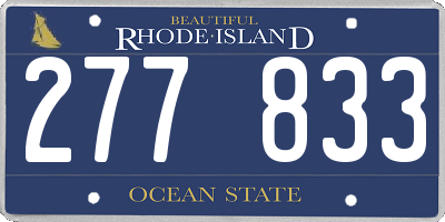 RI license plate 277833