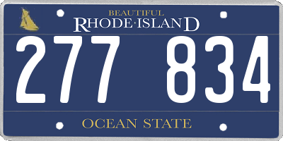 RI license plate 277834