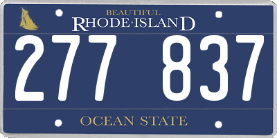 RI license plate 277837