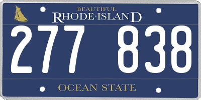 RI license plate 277838