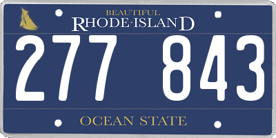 RI license plate 277843