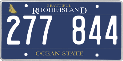 RI license plate 277844