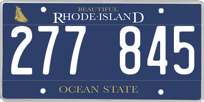 RI license plate 277845