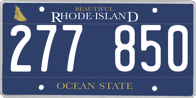 RI license plate 277850