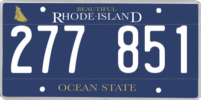 RI license plate 277851