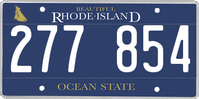 RI license plate 277854