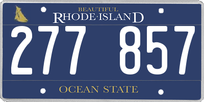 RI license plate 277857