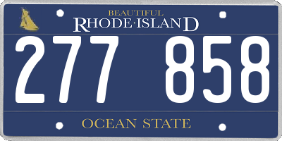 RI license plate 277858