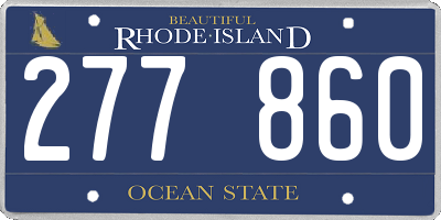 RI license plate 277860