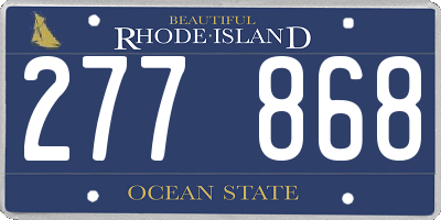 RI license plate 277868