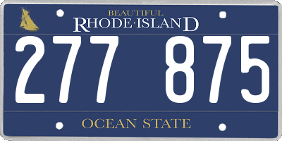 RI license plate 277875