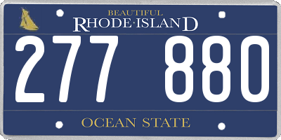 RI license plate 277880