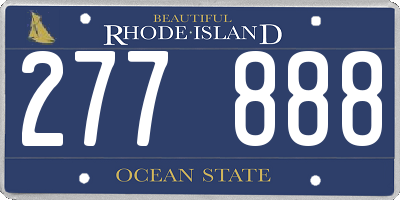 RI license plate 277888