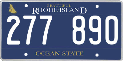 RI license plate 277890