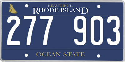 RI license plate 277903