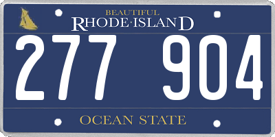 RI license plate 277904